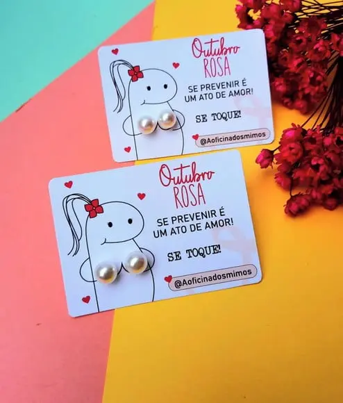 Tag Flork com Brinco- Outubro Rosa