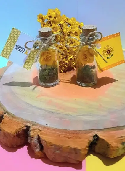 Vidrinho com Florzinha- Setembro Amarelo