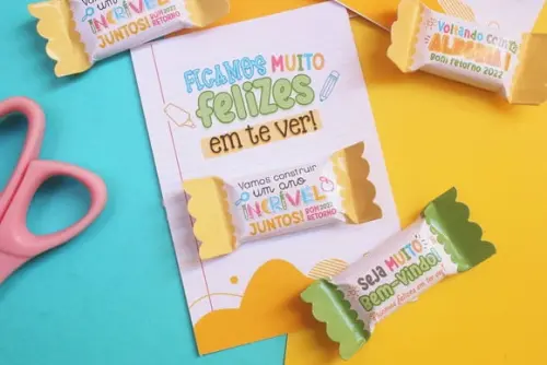 Volta as Aulas- Card com Balinha
