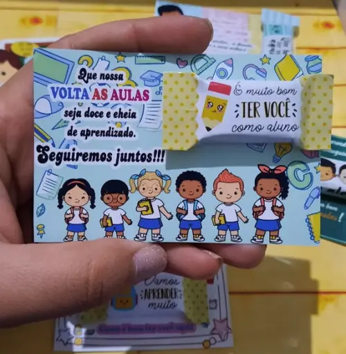 Volta as Aulas- Cartão com Balinha
