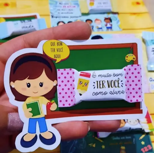 Volta as Aulas- Cartão com Balinha