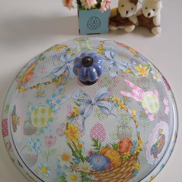 Boleira artesanal decorada/Cobre bolo decorado com decoupage - Pr