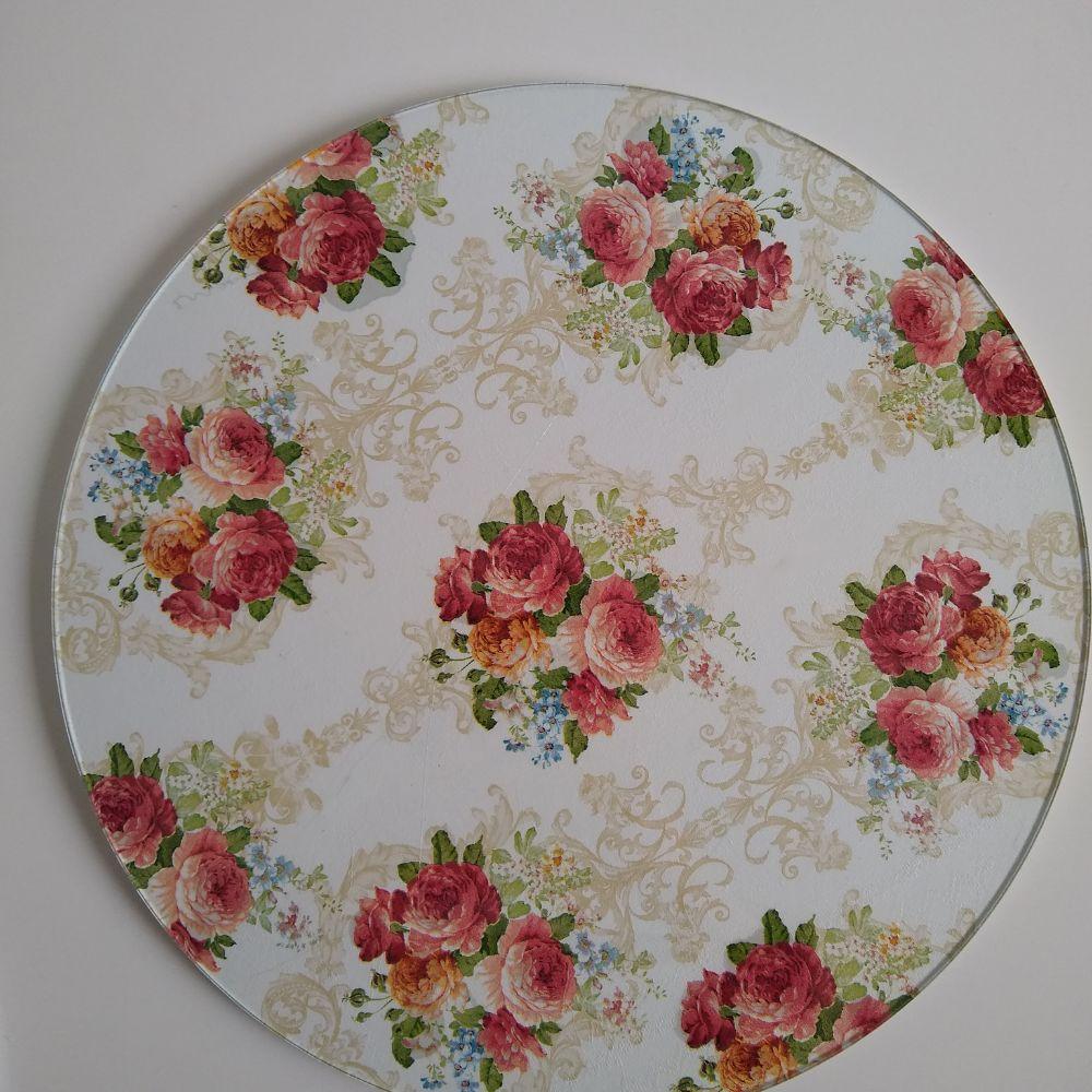 Boleira artesanal decorada/Cobre bolo decorado/Prato MDF com prot