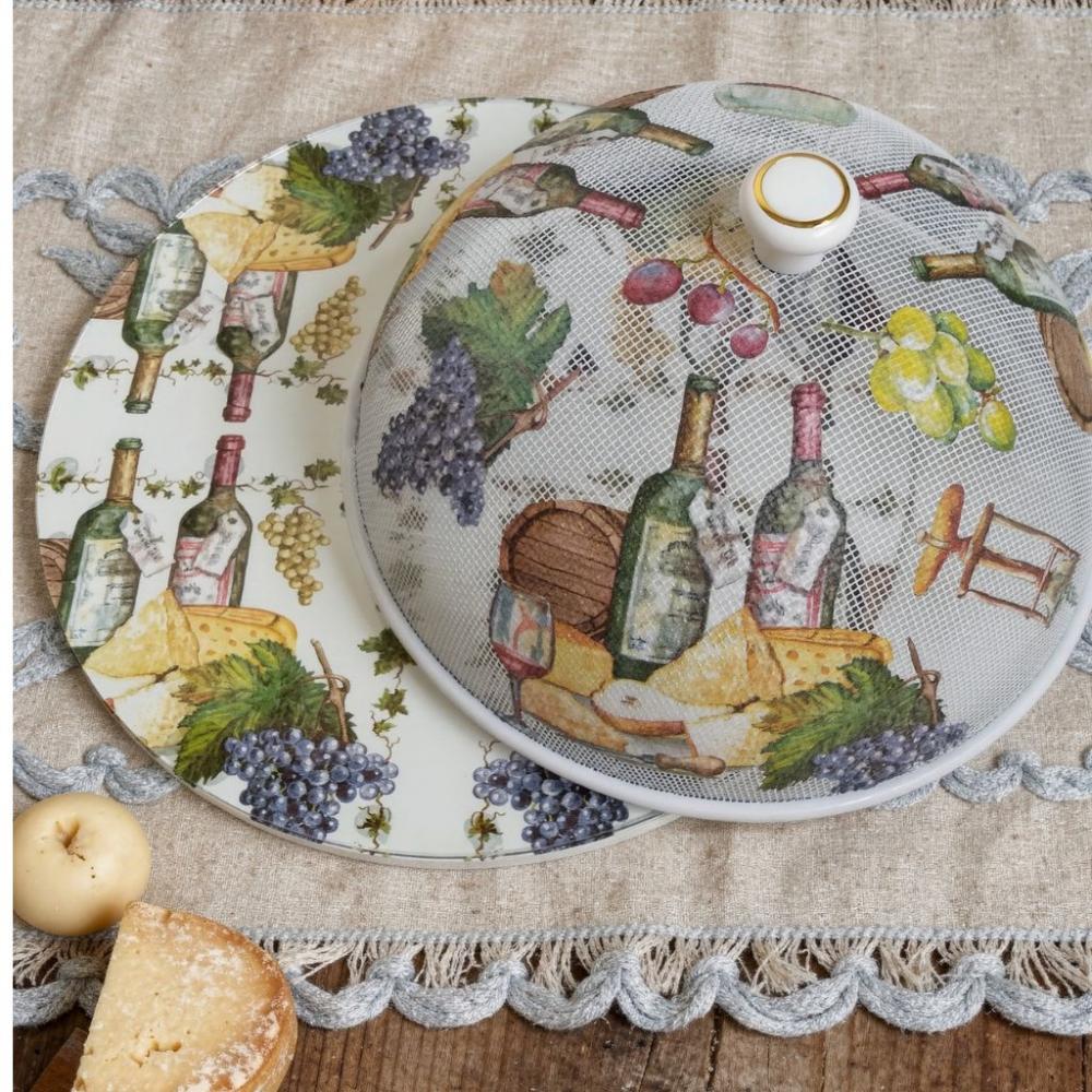 Queijeira artesanal decorada/Prato MDF com proteção de vidro fi