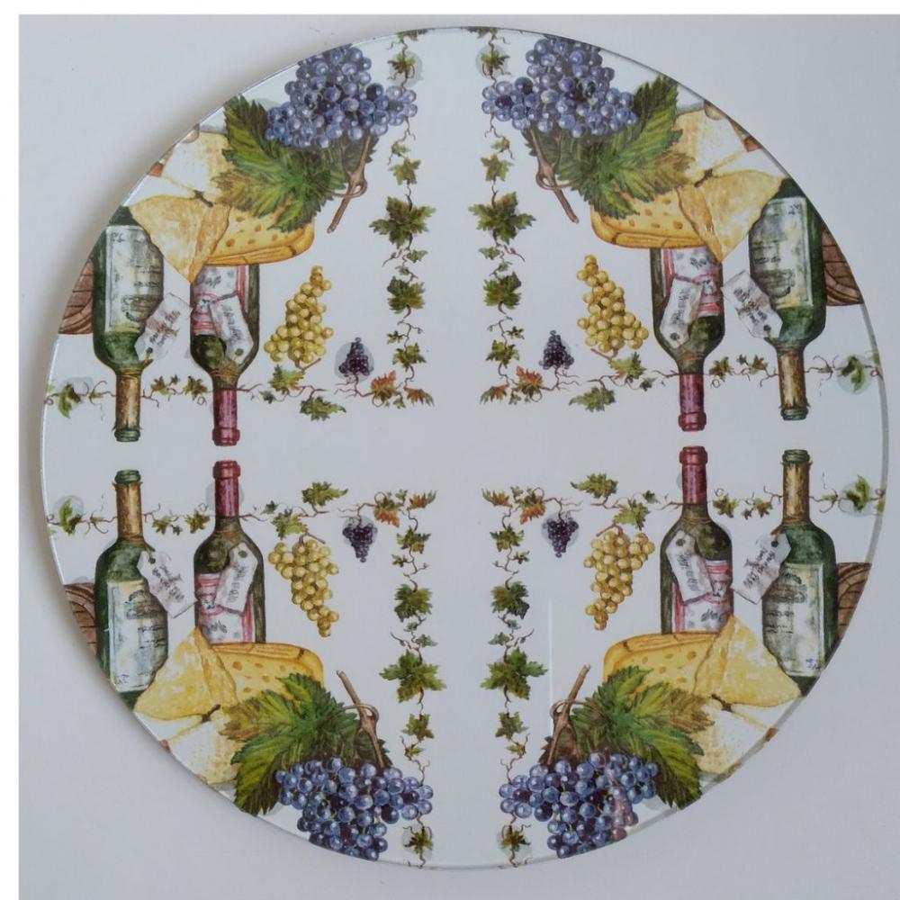 Queijeira artesanal decorada/Prato MDF com proteção de vidro fi