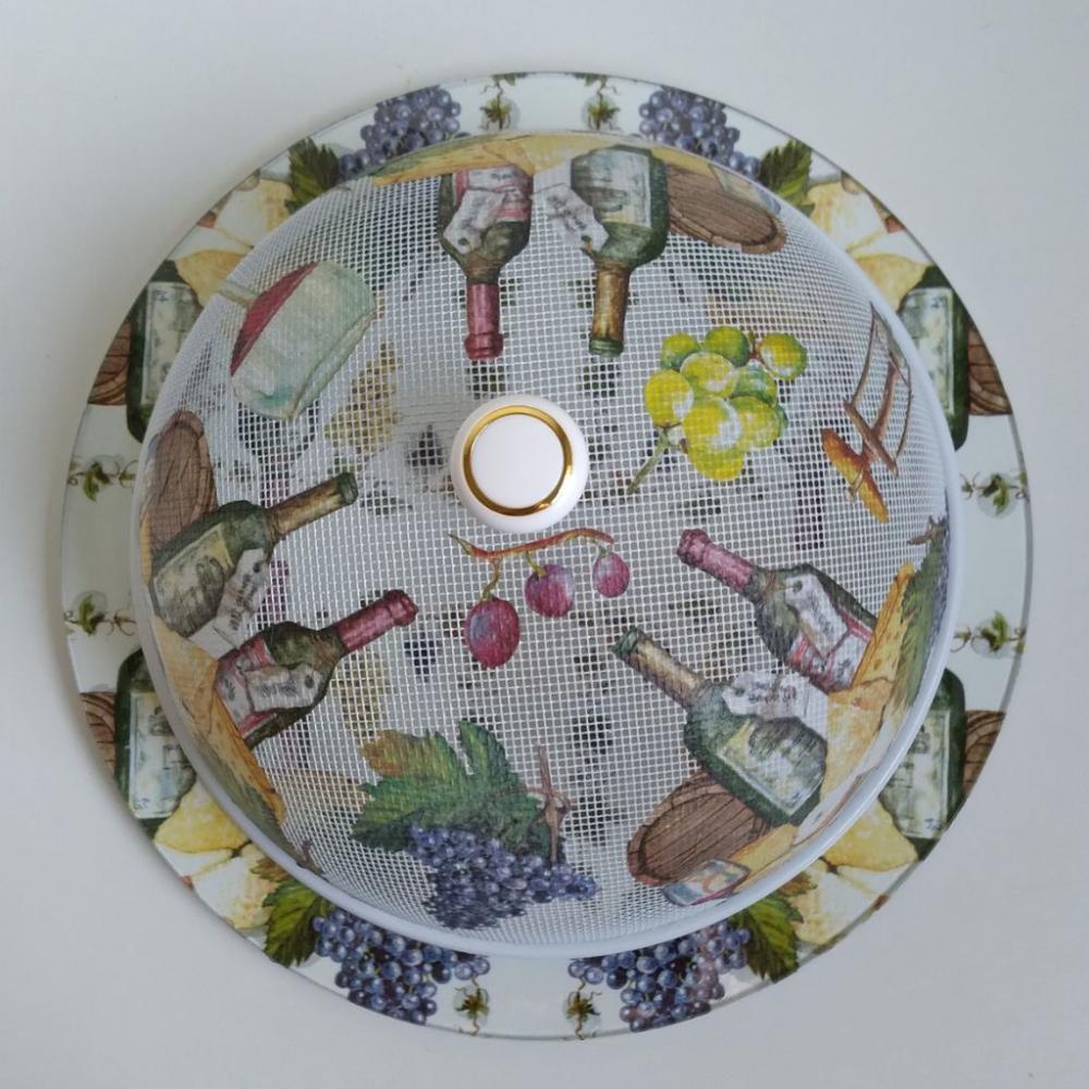 Queijeira artesanal decorada/Prato MDF com proteção de vidro fi