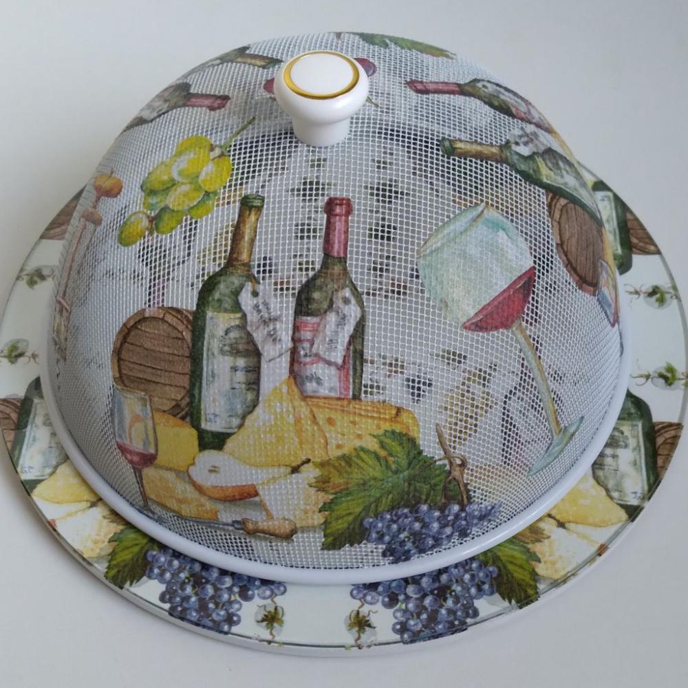 Queijeira artesanal decorada/Prato MDF com proteção de vidro fi