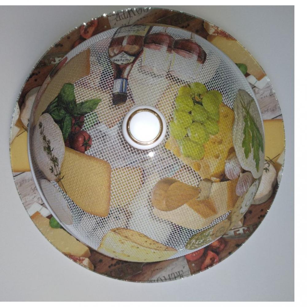 Queijeira artesanal decorada/Prato MDF com proteção de vidro fi