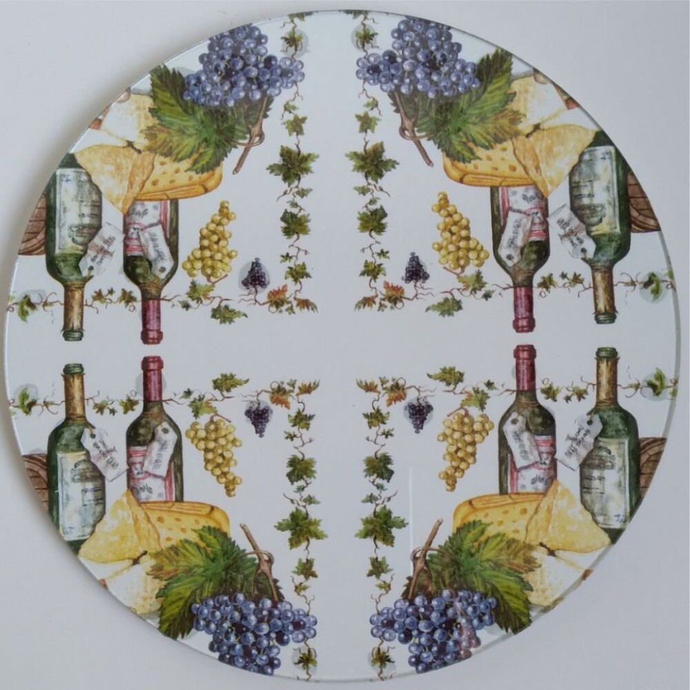 Queijeira artesanal decorada/Prato MDF com proteção de vidro fi