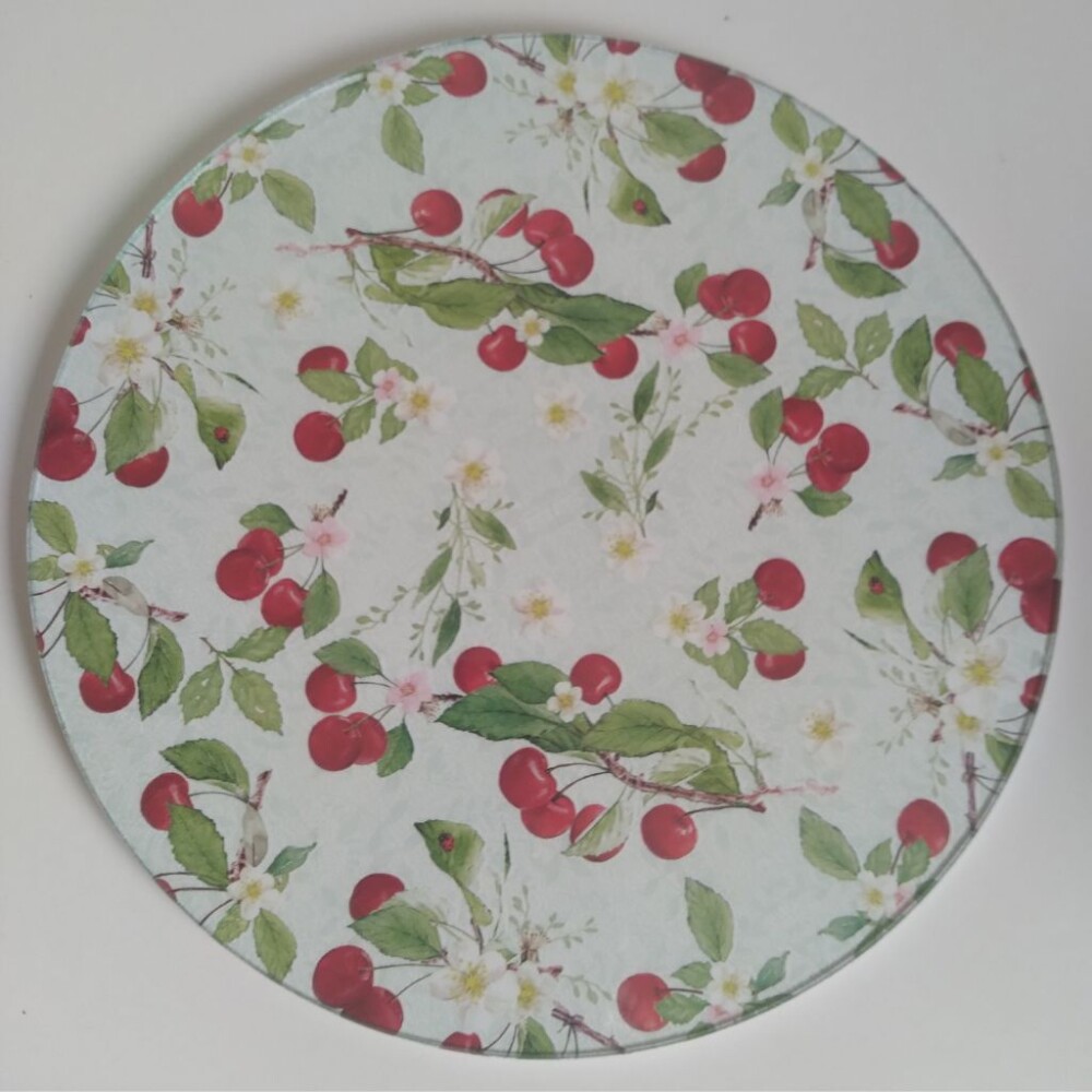 Queijeira artesanal decorada/Prato MDF com proteção de vidro