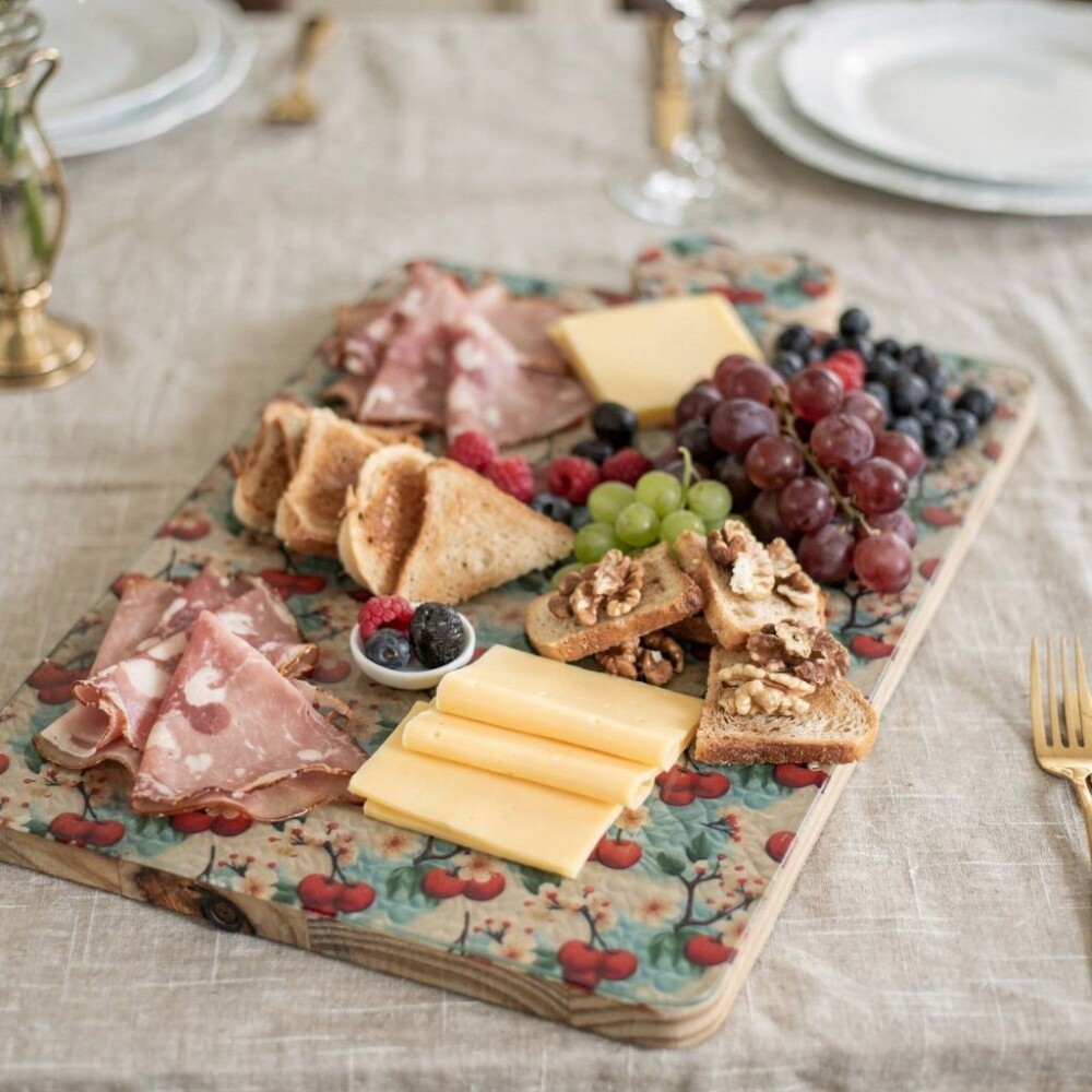 Tábua madeira decorada com decoupage (tecido) - proteção de vi