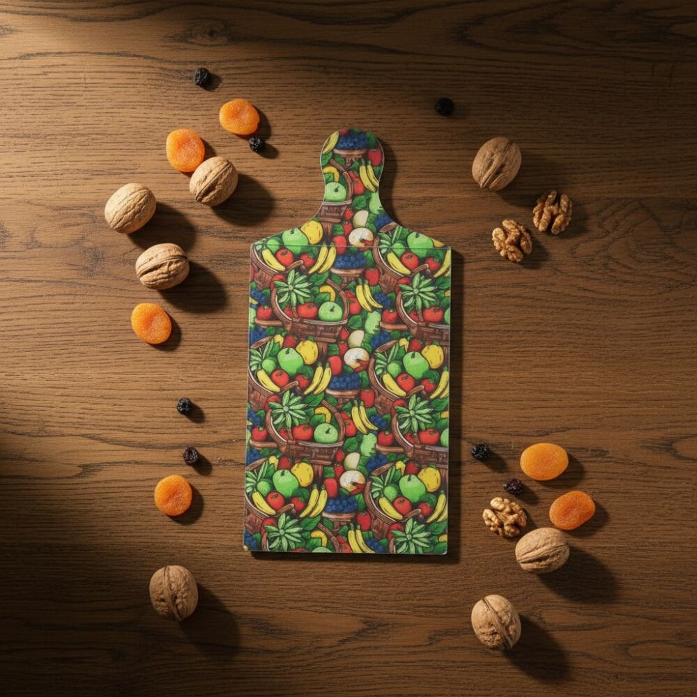 Tábua madeira decorada com decoupage (tecido) - proteção de vi