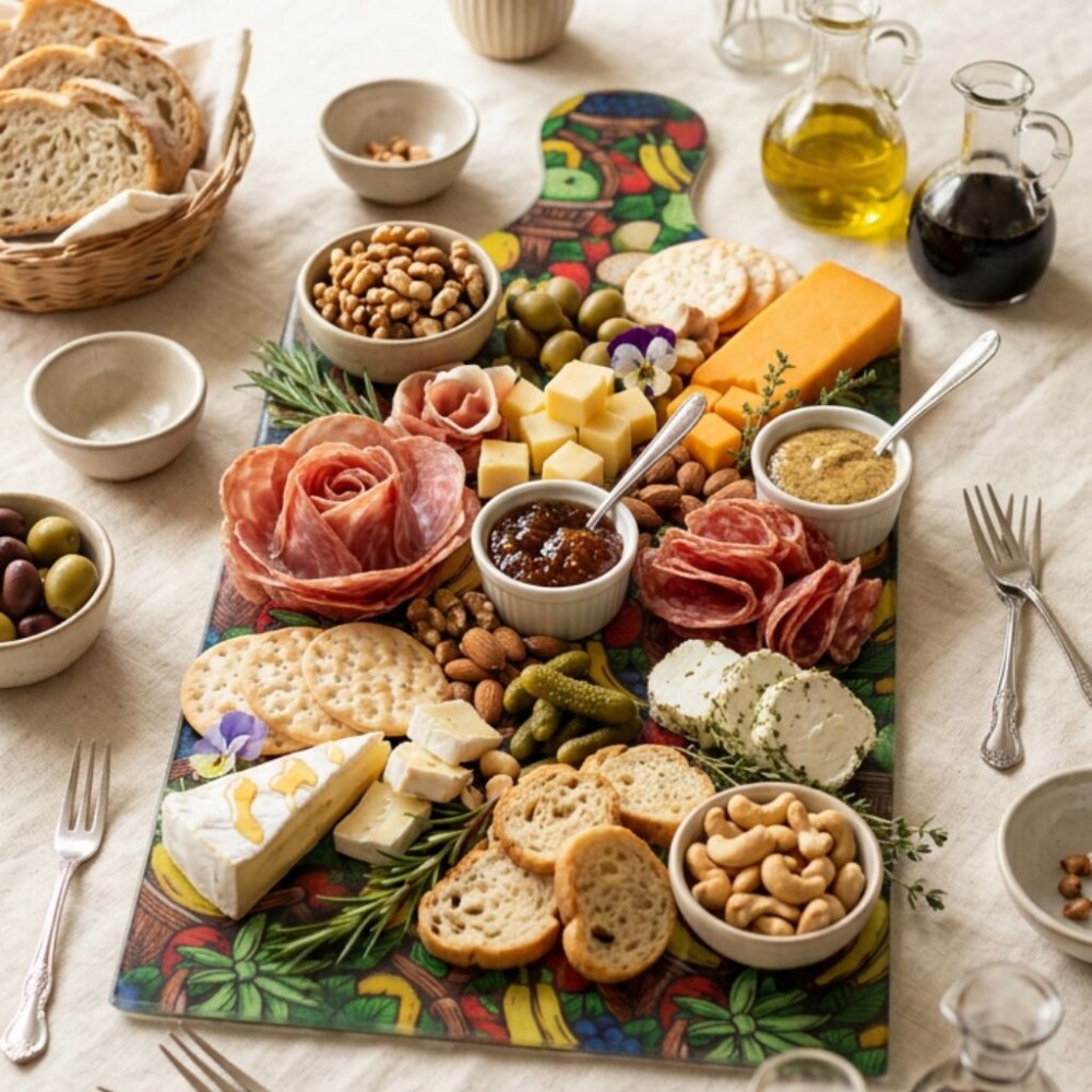 Tábua madeira decorada com decoupage (tecido) - proteção de vi
