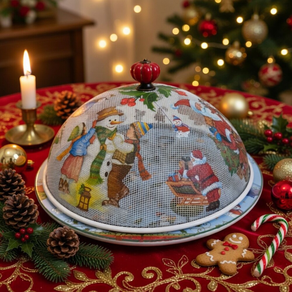 Boleira artesanal decorada/Cobre bolo decorado com decoupage - Pr