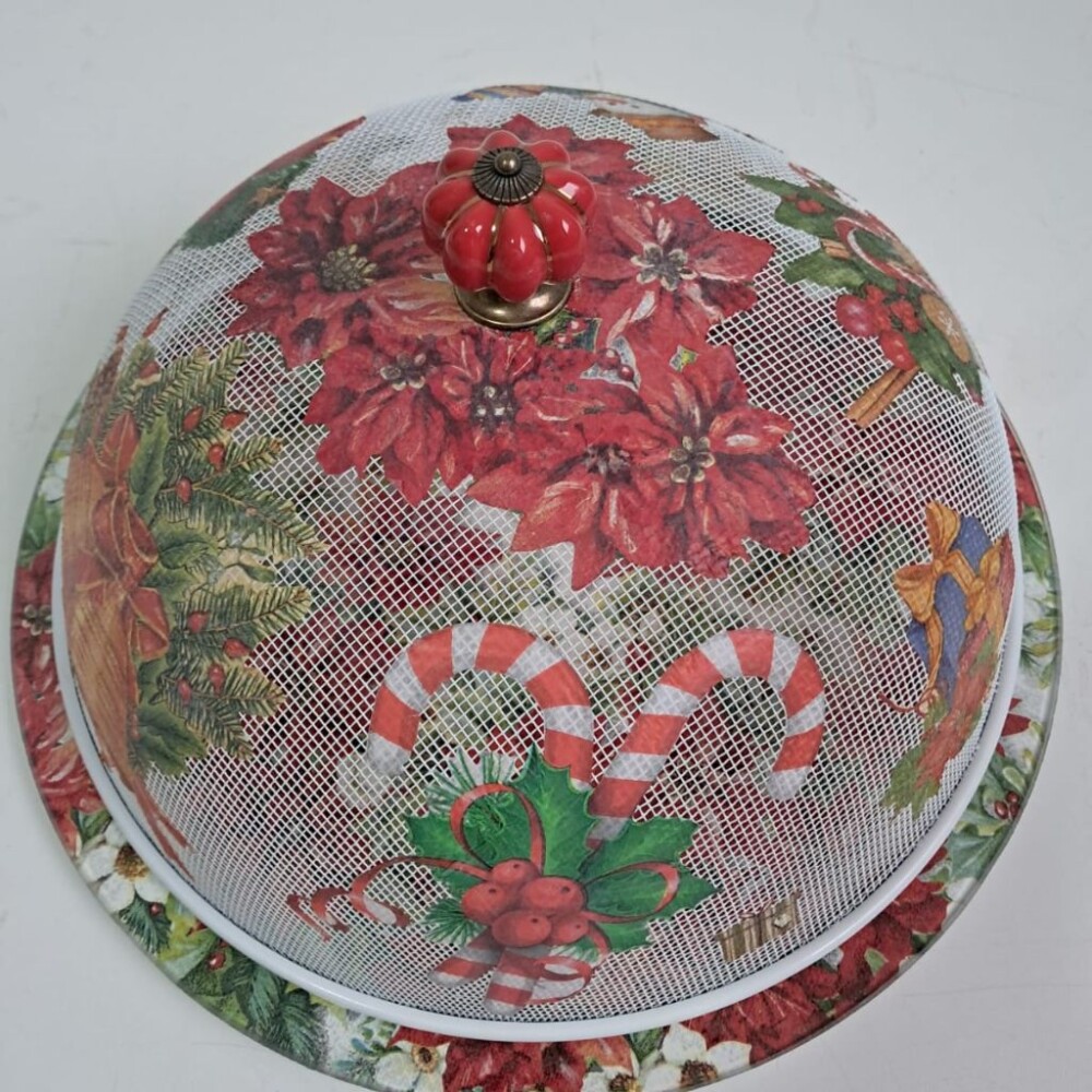 Boleira artesanal decorada/Cobre bolo decorado com decoupage - Pr