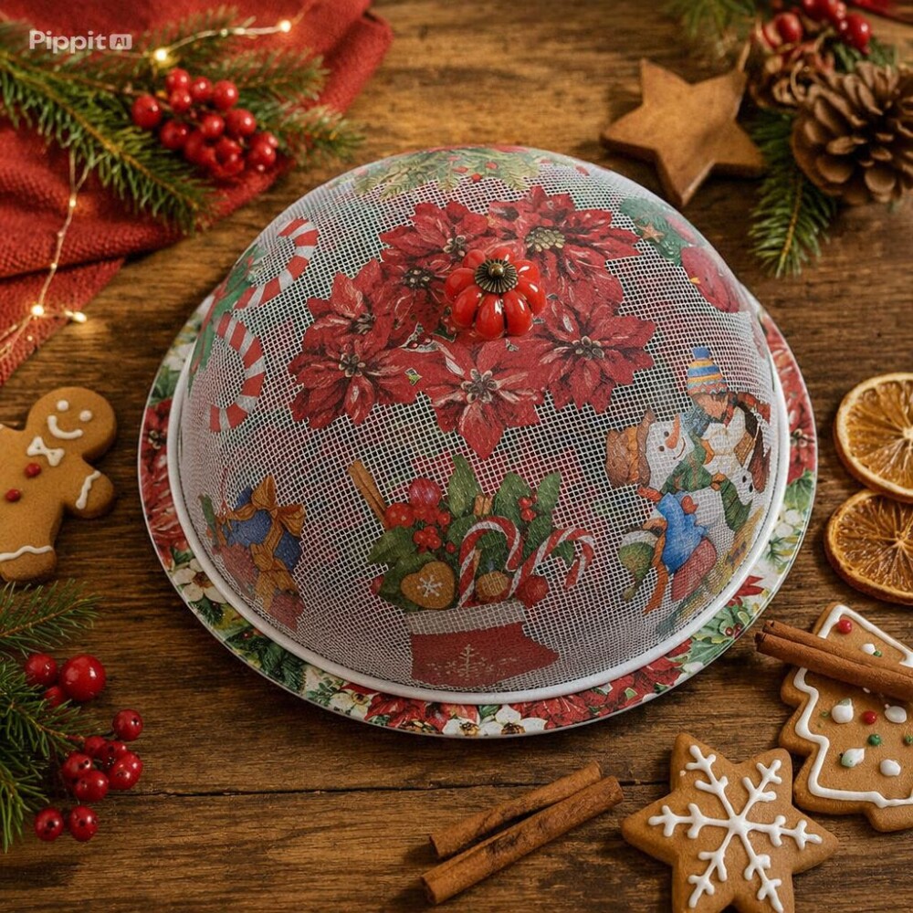 Boleira artesanal decorada/Cobre bolo decorado com decoupage - Pr