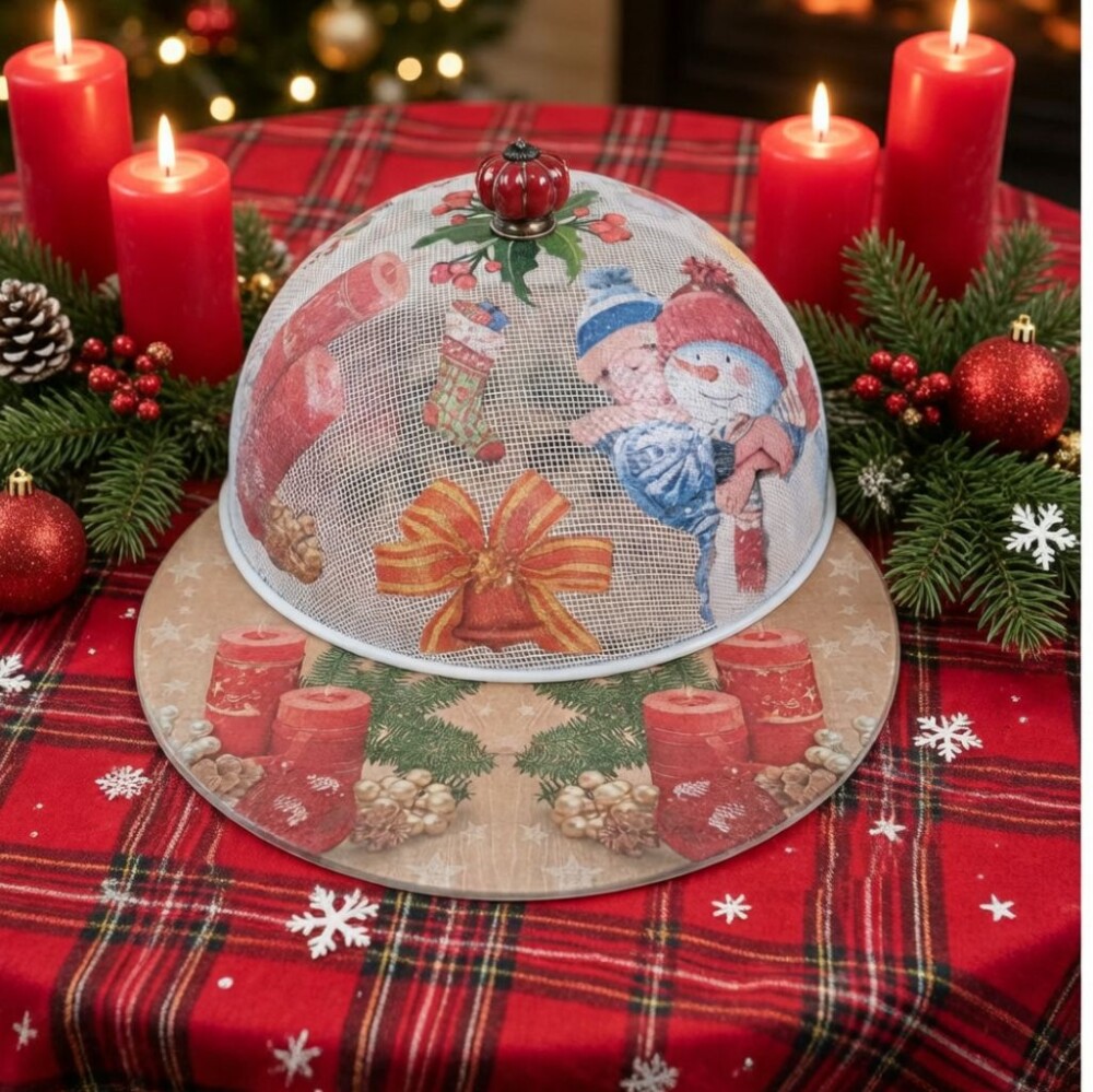 Boleira artesanal decorada/Cobre bolo decorado com decoupage - Pr