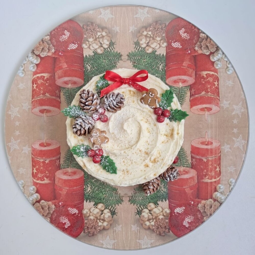 Boleira artesanal decorada/Cobre bolo decorado com decoupage - Pr