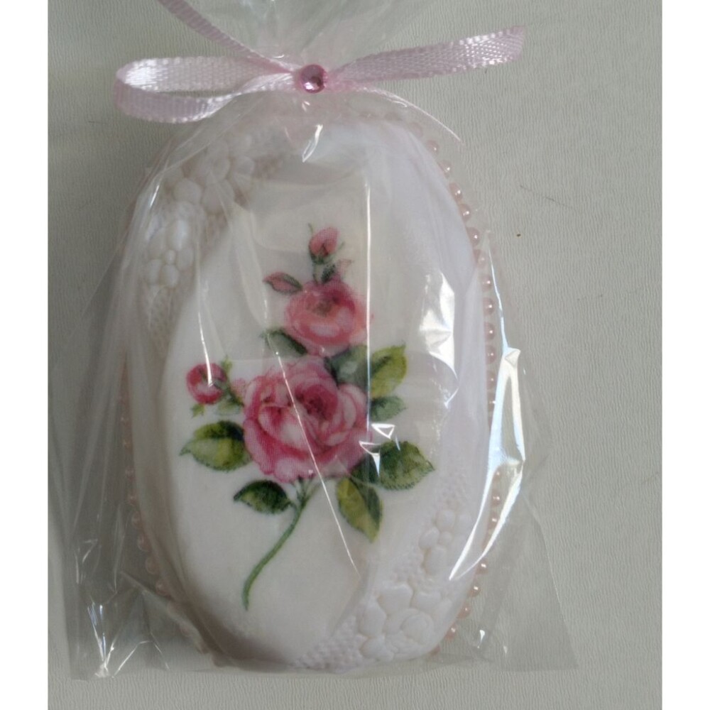 Sabonete Lux decorado com decoupage - Embalagem celofane e caixa