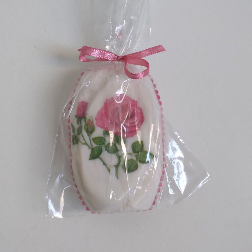 Sabonete Lux decorado com decoupage - Embalagem celofane e caixa