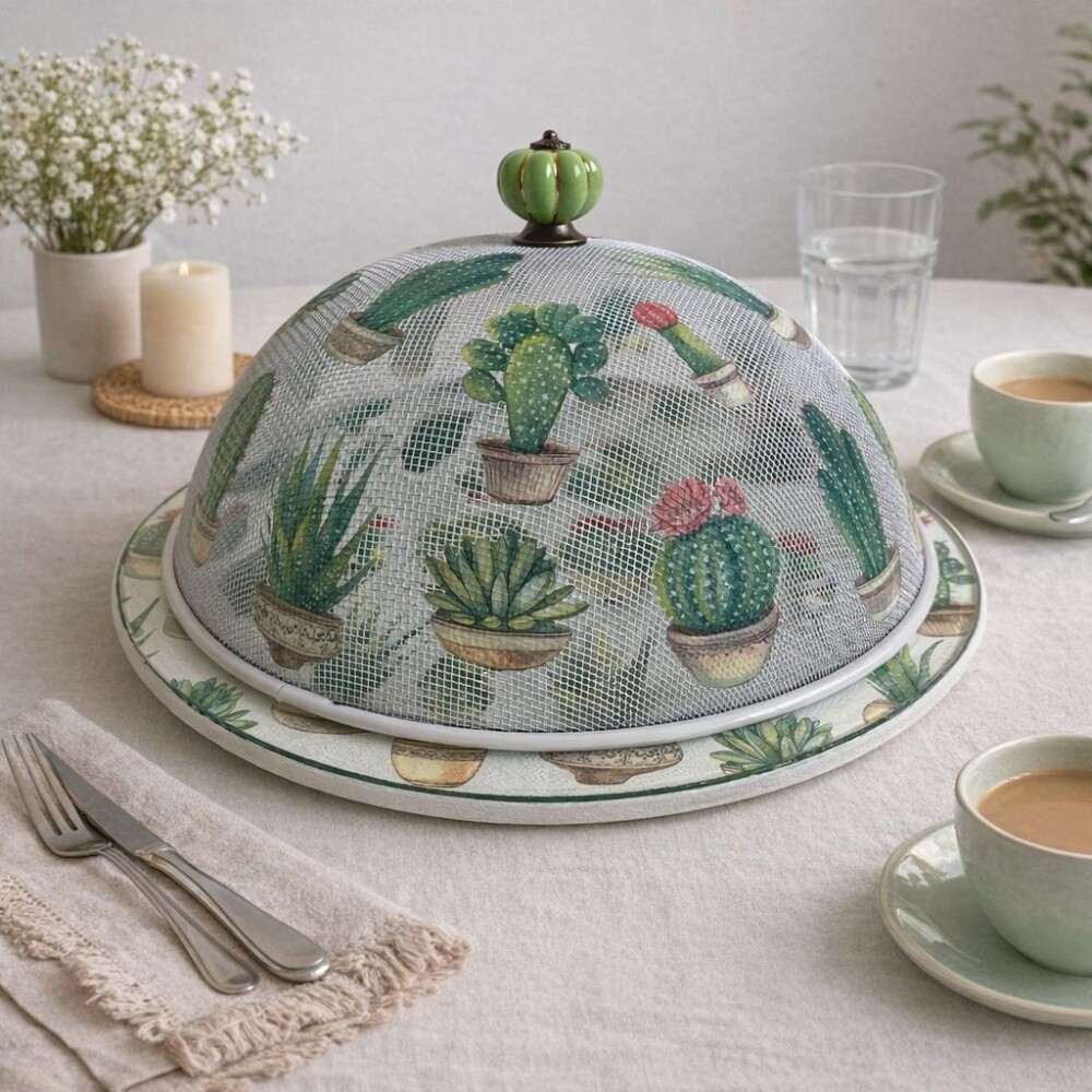 Boleira Artesanal decorada/Cobre bolo decorado c/decoupage - Prat
