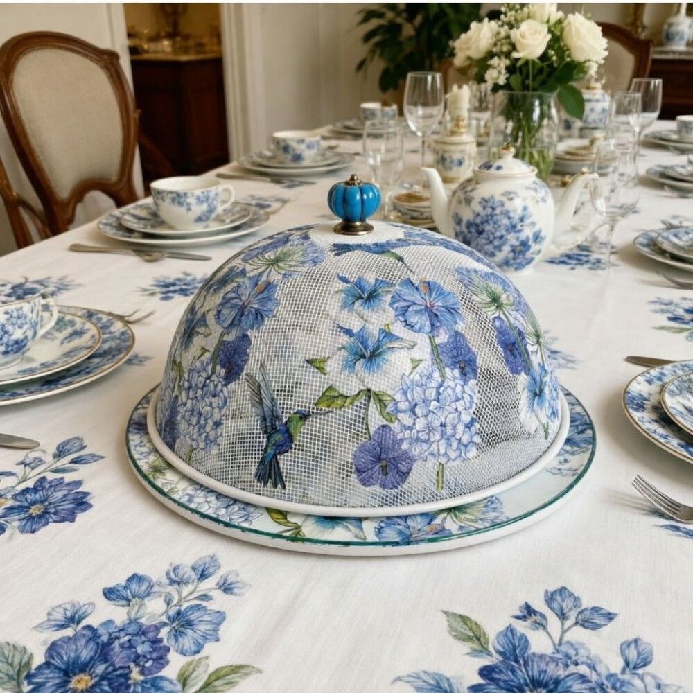 Boleira artesanal decorada/Cobre bolo decorado c/decoupage - Prat