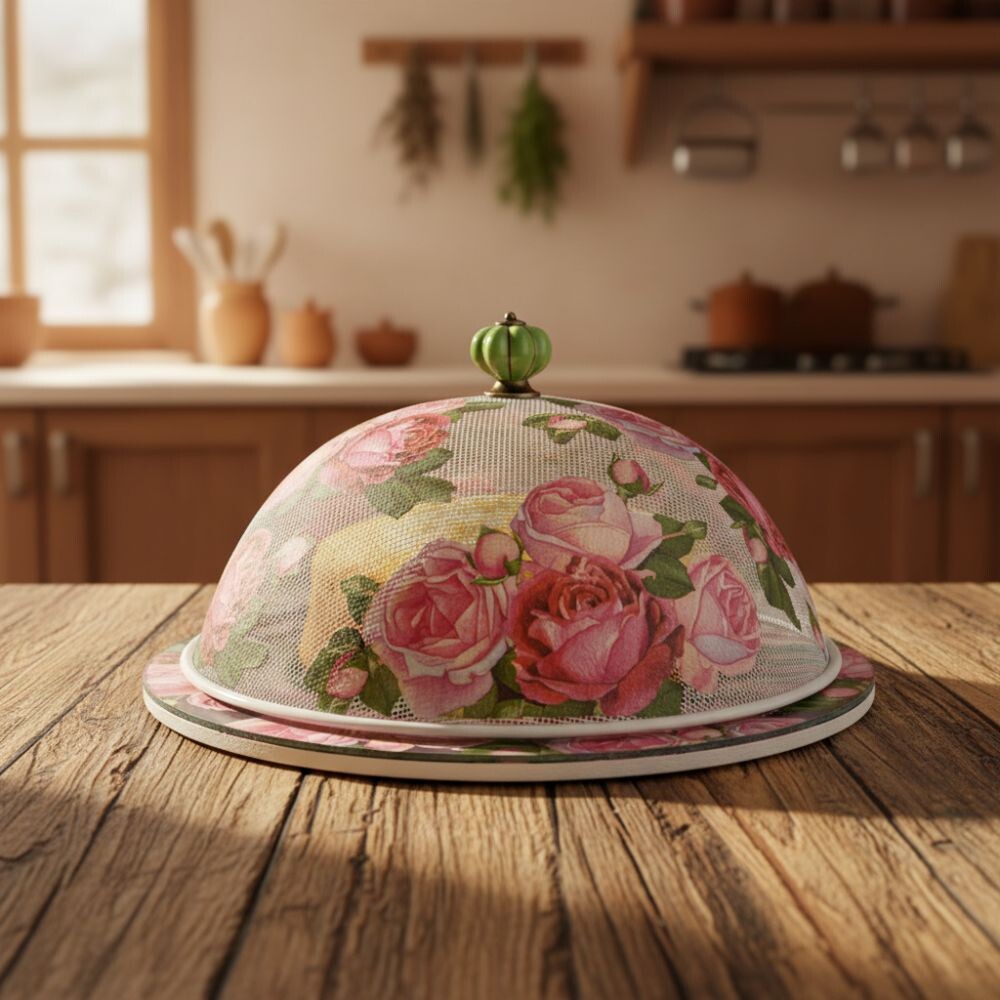 Boleira artesanal decorada/Cobre bolo decorado c/decoupage - Prat