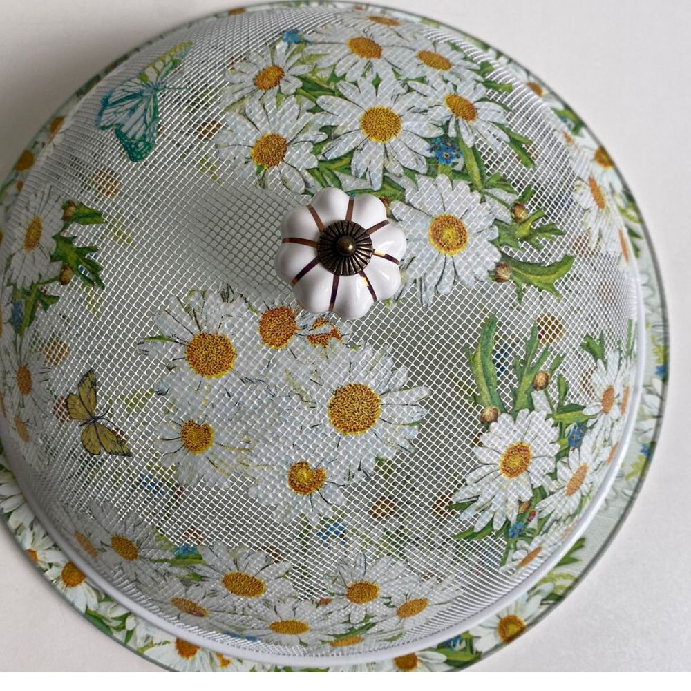 Boleira artesanal decorada/Cobre bolo decorado c/decoupage - Prat