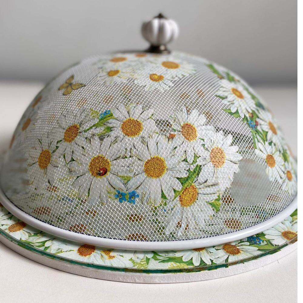 Boleira artesanal decorada/Cobre bolo decorado c/decoupage - Prat