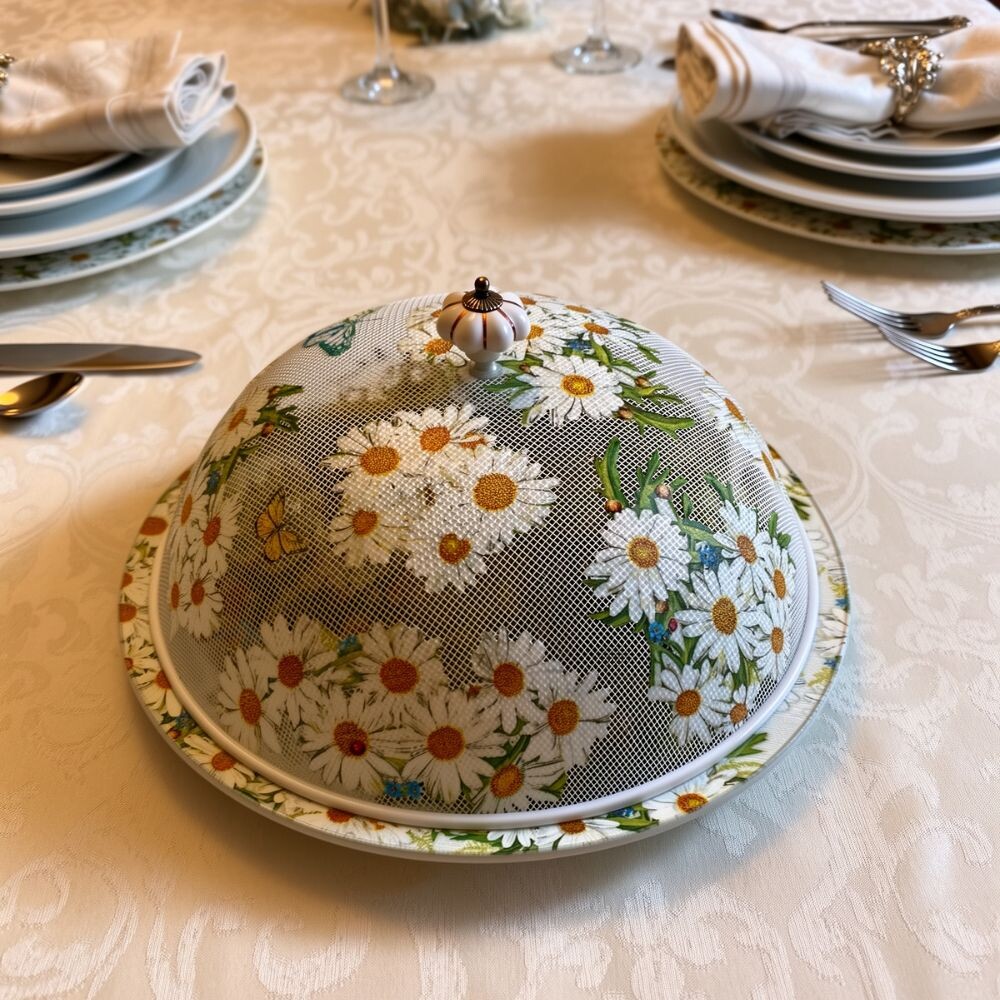 Boleira artesanal decorada/Cobre bolo decorado c/decoupage - Prat