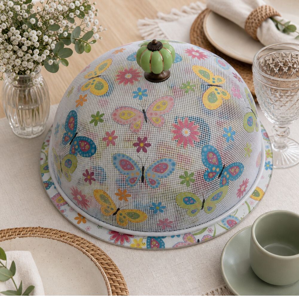 Boleira artesanal decorada/Cobre bolo decorado c/decoupage - Prat