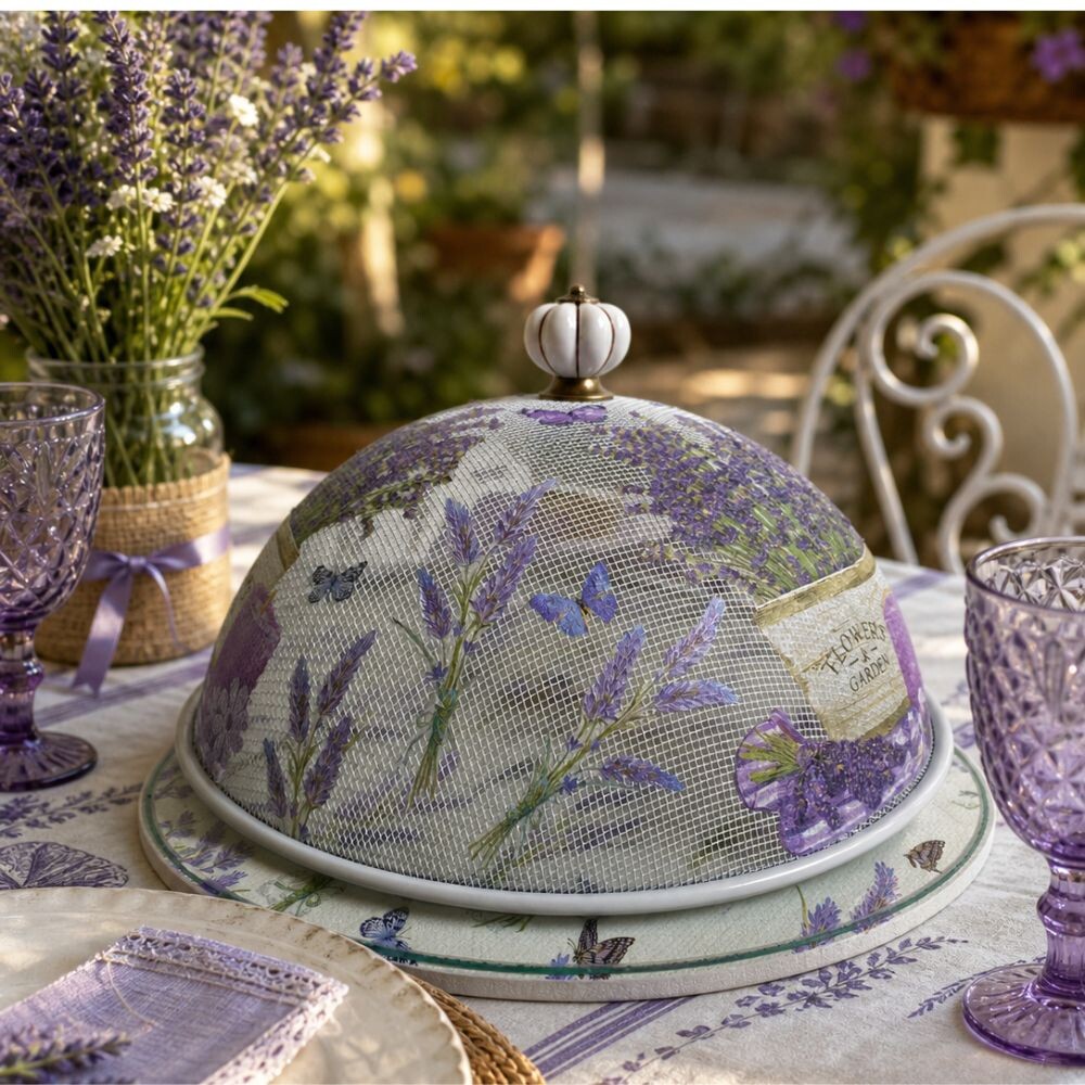 Boleira artesanal decorada/Cobre bolo decorado c/decoupage  - Pra