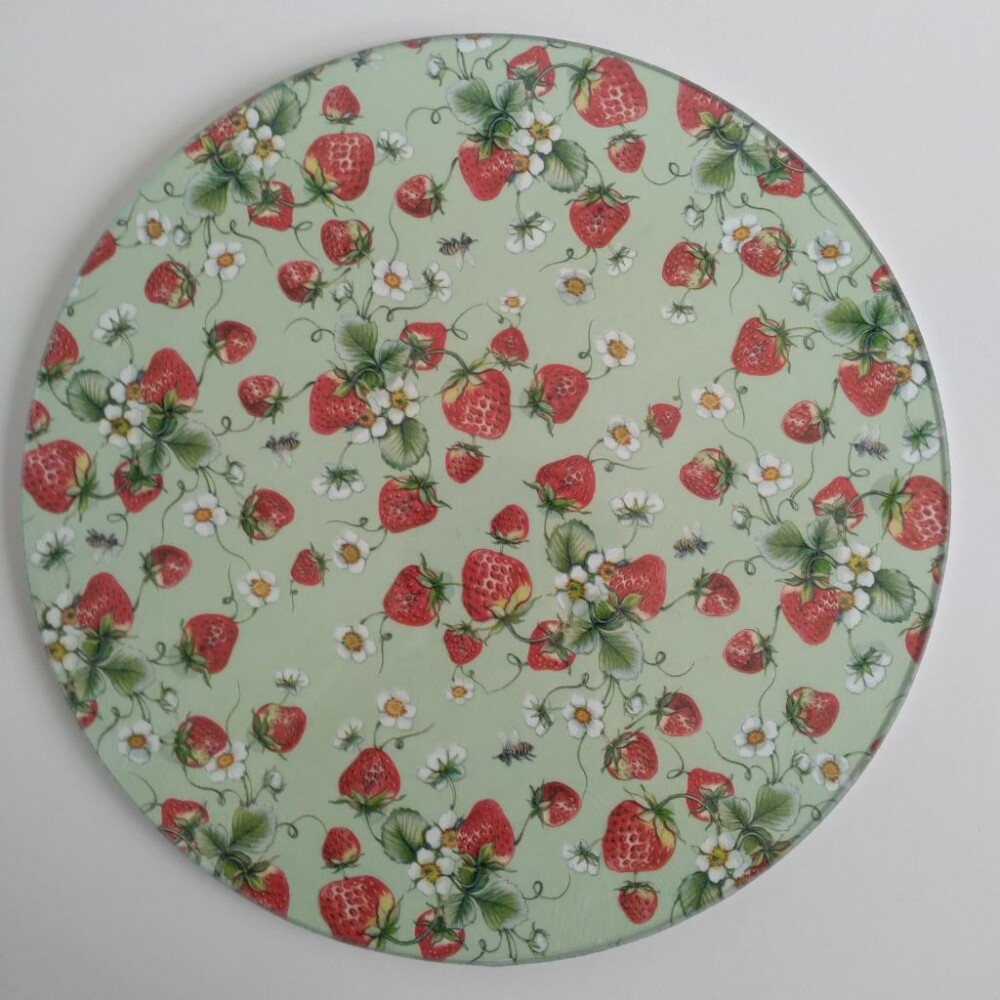 Boleira artesanal decorada/Cobre bolo decorada - Prato MDF com pr