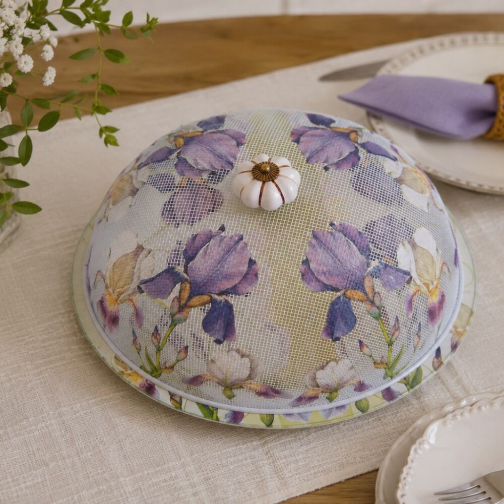 Boleira artesanal decorada/Cobre bolo decorado - Prato MDF com pr