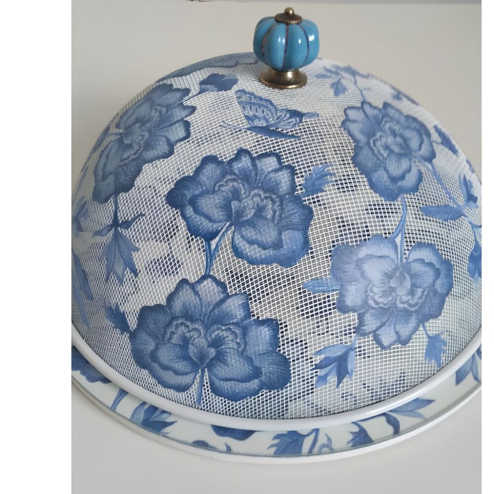 Boleira artesanal decorada/Cobre bolo decorado c/decoupage - Prat