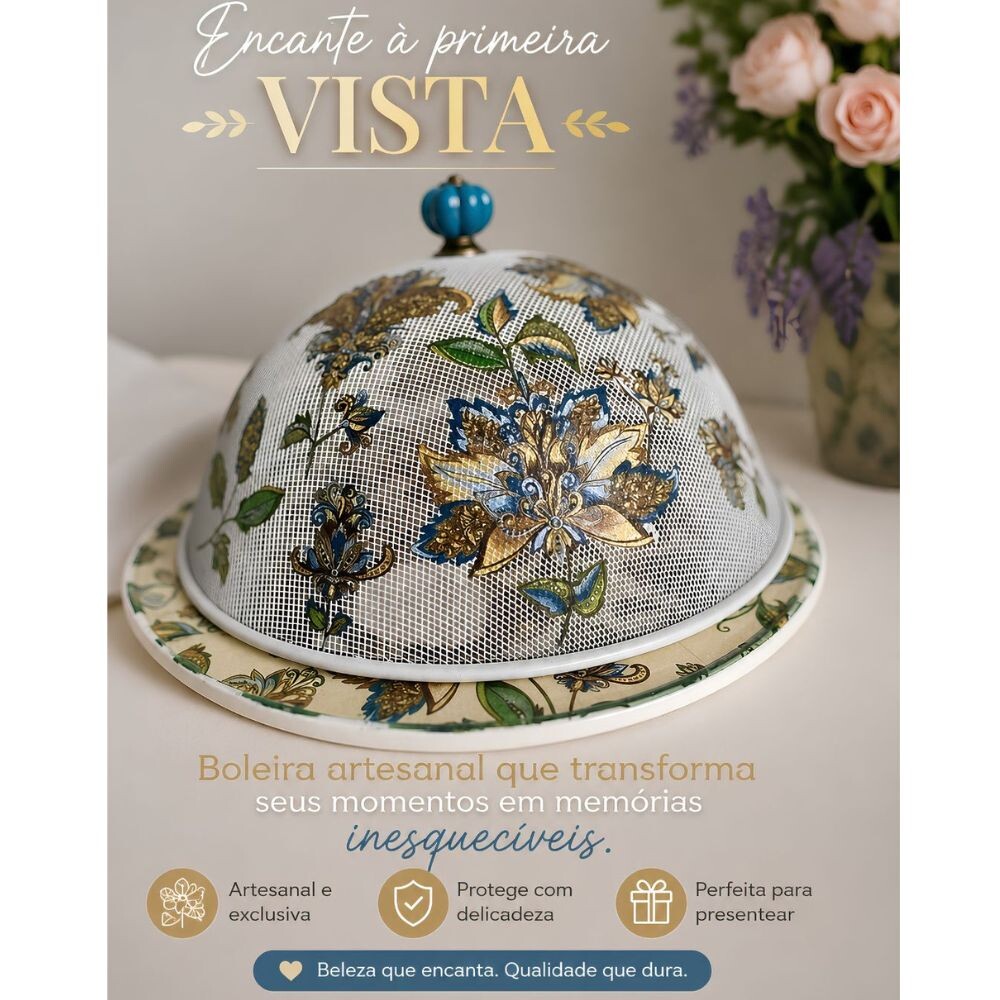 Boleira artesanal deorada/Cobre bolo decorado c/decoupage - Prato