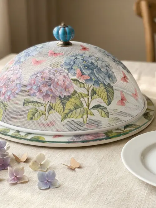 Boleira artesanal decorada/Cobre bolo decorado c/decoupage
