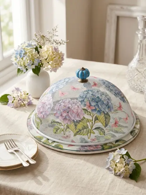 Boleira artesanal decorada/Cobre bolo decorado c/decoupage