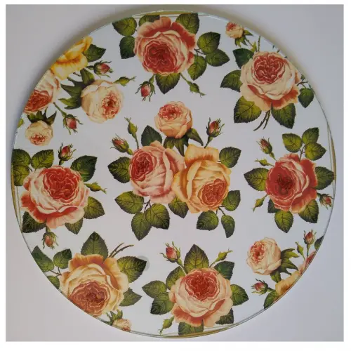 Boleira artesanal decorada/Cobre bolo decorado c/decoupage/Prato