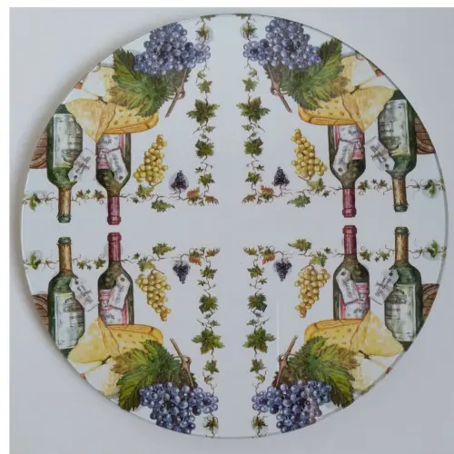 Queijeira artesanal decorada/Prato MDF com proteção de vidro fi