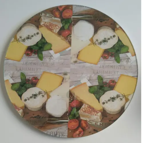 Queijeira artesanal decorada/Prato MDF com proteção de vidro fi