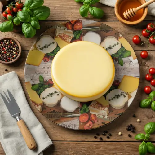 Queijeira artesanal decorada/Prato MDF com proteção de vidro fi
