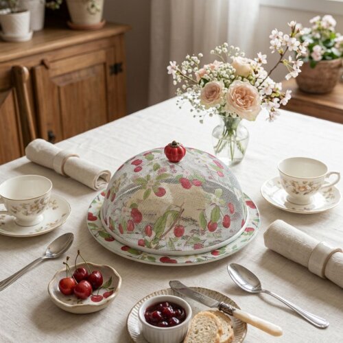 Queijeira artesanal decorada/Prato MDF com proteção de vidro