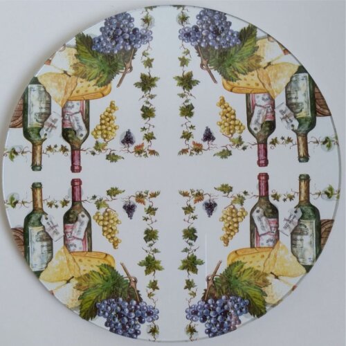 Queijeira artesanal decorada/Prato MDF com proteção de vidro fi