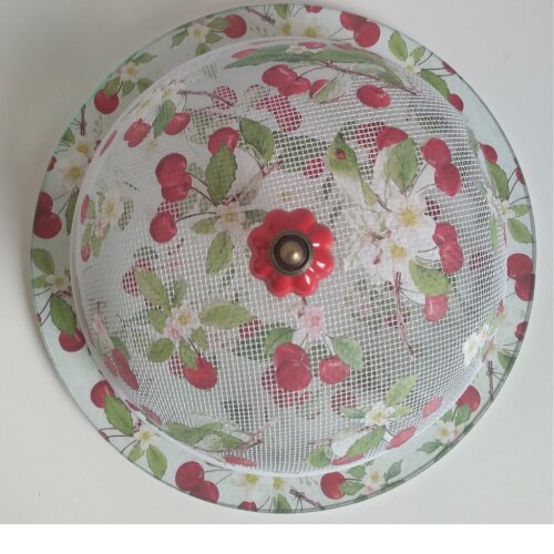 Queijeira artesanal decorada/Prato MDF com proteção de vidro