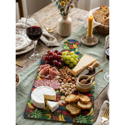 Tábua madeira decorada com decoupage (tecido) - proteção de vi