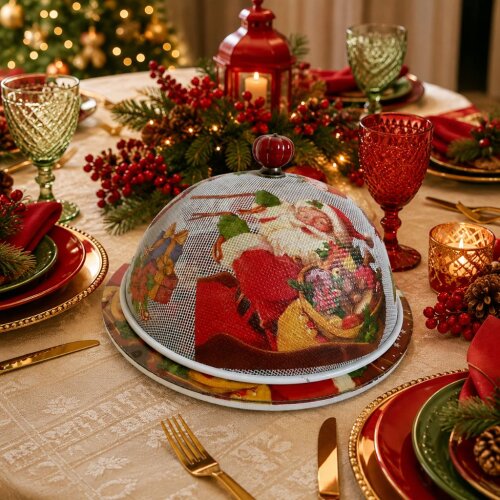 Boleira artesanal decorada/Cobre bolo decorado com decoupage