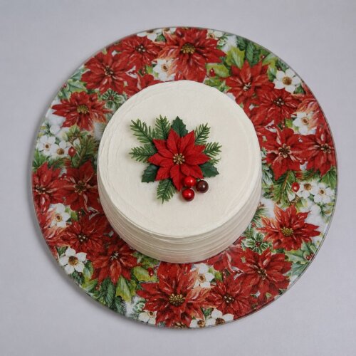 Boleira artesanal decorada/Cobre bolo decorado com decoupage - Pr