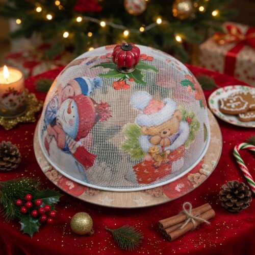 Boleira artesanal decorada/Cobre bolo decorado com decoupage - Pr