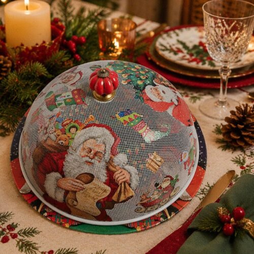 Boleira artesanal decorada/Cobre bolo decorado com decoupage - Pr